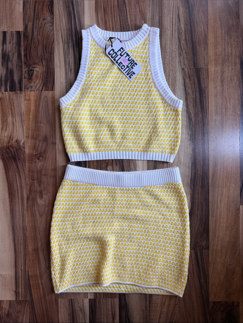 Yellow Knit Mini Top & Bottom